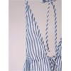 imageSHENHE Womens Striped Tie Front Top Open Back Deep V Halter Sexy Going Out Y2k Crop TopLight Blue