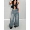 imageSHENHE Womens Striped Tie Front Top Open Back Deep V Halter Sexy Going Out Y2k Crop TopPinstripe Black White
