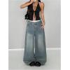 imageSHENHE Womens Striped Tie Front Top Open Back Deep V Halter Sexy Going Out Y2k Crop TopPinstripe Black White