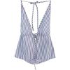 imageSHENHE Womens Striped Tie Front Top Open Back Deep V Halter Sexy Going Out Y2k Crop TopLight Blue