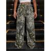 imageSHENHE Girls Camo High Waisted Wide Leg Jeans Loose Casual Long Denim Pants StreetwearGreen