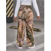 imageSHENHE Girls Camo High Waisted Wide Leg Jeans Loose Casual Long Denim Pants StreetwearKhaki