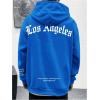 imageSHENHE Mens Graphic Hooded Sweatshirt Oversized Letter Print Casual Hoodie PulloverBlue