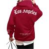 imageSHENHE Mens Graphic Hooded Sweatshirt Oversized Letter Print Casual Hoodie PulloverBurgundy