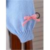 imageSHENHE Girls Bow Button Down Knitted Cardigan V Neck Loose Cute Crop Sweater OutwearBlue