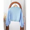 imageSHENHE Girls Bow Button Down Knitted Cardigan V Neck Loose Cute Crop Sweater OutwearBlue