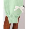 imageSHENHE Girls Bow Button Down Knitted Cardigan V Neck Loose Cute Crop Sweater OutwearGreen