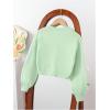 imageSHENHE Girls Bow Button Down Knitted Cardigan V Neck Loose Cute Crop Sweater OutwearGreen