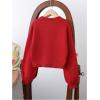 imageSHENHE Girls Bow Button Down Knitted Cardigan V Neck Loose Cute Crop Sweater OutwearRed