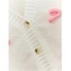 imageSHENHE Girls Bow Button Down Knitted Cardigan V Neck Loose Cute Crop Sweater OutwearWhite