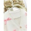 imageSHENHE Girls Bow Button Down Knitted Cardigan V Neck Loose Cute Crop Sweater OutwearWhite