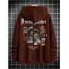 imageSHENHE Mens Oversized Graphic Hooded Sweatshirt Letter Figure Print Hoodie Pullover TopBrown