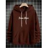 imageSHENHE Mens Oversized Graphic Hooded Sweatshirt Letter Figure Print Hoodie Pullover TopBrown