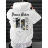 imageSHENHE Mens Oversized Graphic Hooded Sweatshirt Letter Figure Print Hoodie Pullover TopWhite