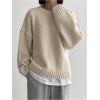 imageSHENHE Womens Oversized Crew Neck Long Sleeve Soft Casual Loose Sweater PulloverApricot