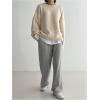 imageSHENHE Womens Oversized Crew Neck Long Sleeve Soft Casual Loose Sweater PulloverApricot