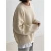 imageSHENHE Womens Oversized Crew Neck Long Sleeve Soft Casual Loose Sweater PulloverApricot