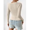 imageSHENHE Womens Ribbed Knit Button Down V Neck Lightweight Cropped Cardigan SweaterApricot