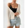 imageSHENHE Womens Ribbed Knit Button Down V Neck Lightweight Cropped Cardigan SweaterApricot