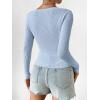 imageSHENHE Womens Ribbed Knit Button Down V Neck Lightweight Cropped Cardigan SweaterBlue B