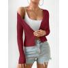 imageSHENHE Womens Ribbed Knit Button Down V Neck Lightweight Cropped Cardigan SweaterBurgundy