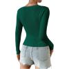 imageSHENHE Womens Ribbed Knit Button Down V Neck Lightweight Cropped Cardigan SweaterForest Green