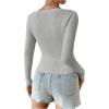 imageSHENHE Womens Ribbed Knit Button Down V Neck Lightweight Cropped Cardigan SweaterLight Grey