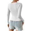 imageSHENHE Womens Ribbed Knit Button Down V Neck Lightweight Cropped Cardigan SweaterWhite