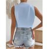 imageSHENHE Womens V Neck Sleeveless Button Down Crop Vest Top Blazer Coat Office SuitLight Blue