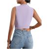 imageSHENHE Womens V Neck Sleeveless Button Down Crop Vest Top Blazer Coat Office SuitMauve Purple