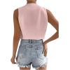imageSHENHE Womens V Neck Sleeveless Button Down Crop Vest Top Blazer Coat Office SuitPink