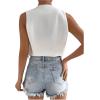 imageSHENHE Womens V Neck Sleeveless Button Down Crop Vest Top Blazer Coat Office SuitWhite