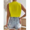 imageSHENHE Womens V Neck Sleeveless Button Down Crop Vest Top Blazer Coat Office SuitYellow