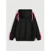 imageSHENHE Womens Zip Up Camo Hoodie Y2k Vintage Ribbon Bow Graphic Sweatshirt JacketBlack