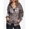 imageSHENHE Womens Zip Up Camo Hoodie Y2k Vintage Ribbon Bow Graphic Sweatshirt JacketBrown