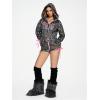 imageSHENHE Womens Zip Up Camo Hoodie Y2k Vintage Ribbon Bow Graphic Sweatshirt JacketDark Green