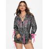 imageSHENHE Womens Zip Up Camo Hoodie Y2k Vintage Ribbon Bow Graphic Sweatshirt JacketDark Green
