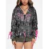 imageSHENHE Womens Zip Up Camo Hoodie Y2k Vintage Ribbon Bow Graphic Sweatshirt JacketDark Green