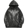 imageSHENHE Mens Washed Graphic Hoodie Long Sleeve Loose Goth Hooded Sweatshirt Streetwear Black Small