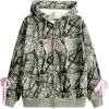 imageSHENHE Womens Zip Up Camo Hoodie Y2k Vintage Ribbon Bow Graphic Sweatshirt JacketArmy Green
