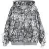 imageSHENHE Womens Zip Up Camo Hoodie Y2k Vintage Ribbon Bow Graphic Sweatshirt JacketGrey