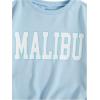 imageSHENHE Girls Cute Graphic Crewneck Sweatshirt Long Sleeve Drop Shoulder Pullover Shirt TopsLight Blue White