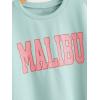imageSHENHE Girls Cute Graphic Crewneck Sweatshirt Long Sleeve Drop Shoulder Pullover Shirt TopsMint Blue