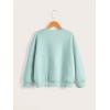 imageSHENHE Girls Cute Graphic Crewneck Sweatshirt Long Sleeve Drop Shoulder Pullover Shirt TopsMint Blue