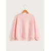 imageSHENHE Girls Cute Graphic Crewneck Sweatshirt Long Sleeve Drop Shoulder Pullover Shirt TopsPink