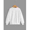 imageSHENHE Girls Cute Graphic Crewneck Sweatshirt Long Sleeve Drop Shoulder Pullover Shirt TopsWhite