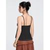 imageSHENHE Womens Lace Babydoll Tank Top Sexy V Neck Sleeveless Flared Hem Flowy Peplum TopsBlack