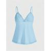 imageSHENHE Womens Lace Babydoll Tank Top Sexy V Neck Sleeveless Flared Hem Flowy Peplum TopsBlue