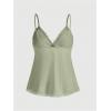 imageSHENHE Womens Lace Babydoll Tank Top Sexy V Neck Sleeveless Flared Hem Flowy Peplum TopsGreen