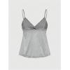imageSHENHE Womens Lace Babydoll Tank Top Sexy V Neck Sleeveless Flared Hem Flowy Peplum TopsLight Grey